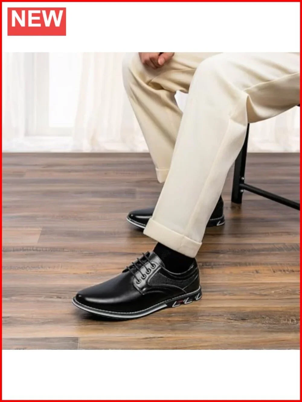 Men's PU Leather Oxfords Dress Shoes Business Casual Lace Up Comfort